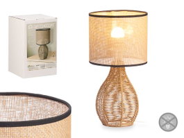 GIFTDECOR Lampe de table avec base en corde Noir-Marron