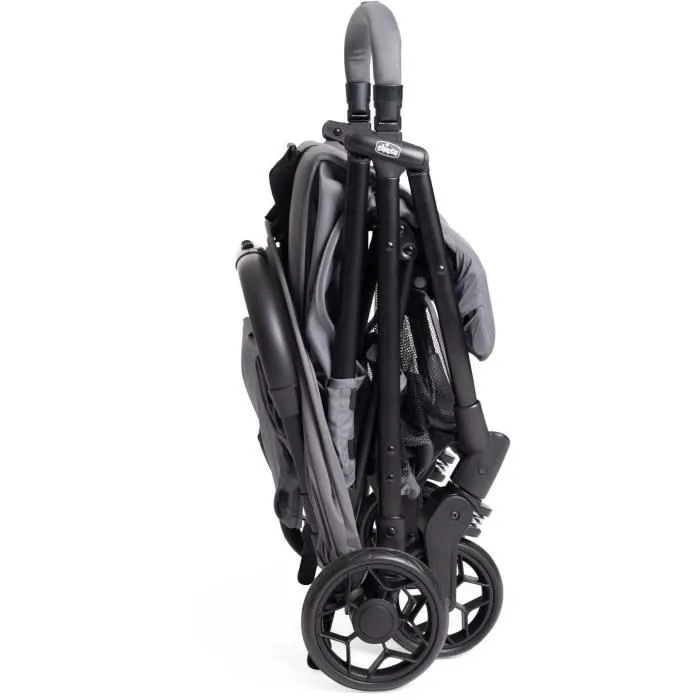 Chicco Urbino Poussette 4 Roues Citadine Légère et Maniable - Gris - Homologuée 22 kg, Pliable d'une Main, Capote UV50+