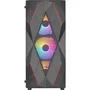 Aerocool Boîtier PC Volcan G v1 Noir - Moyen tour ATX - Sans alimentation - Façade mesh et vitre trempée - 4 ventilateurs RGB - USB 3.0