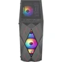 Aerocool Boîtier PC Volcan G v1 Noir - Moyen tour ATX - Sans alimentation - Façade mesh et vitre trempée - 4 ventilateurs RGB - USB 3.0