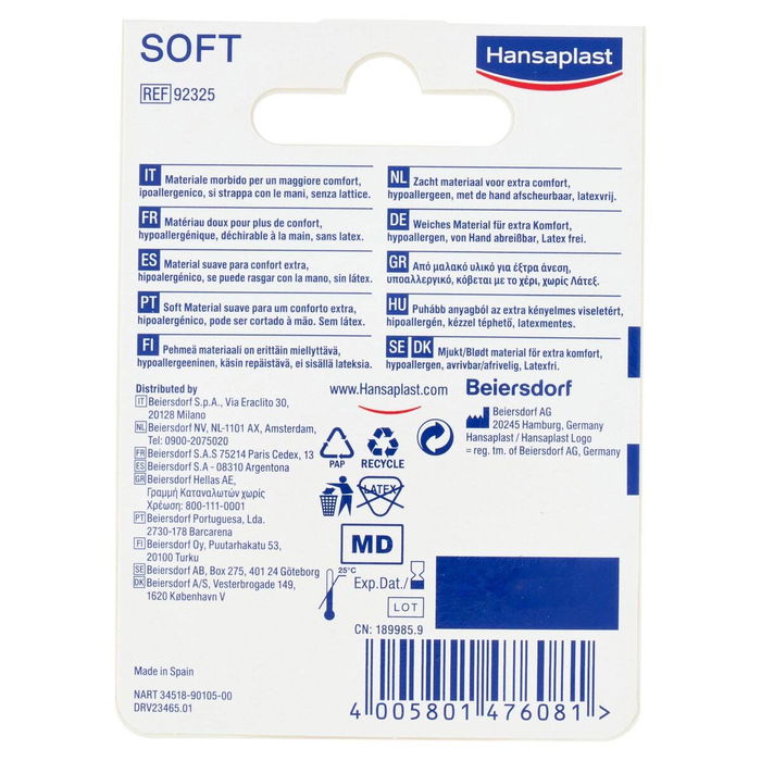 Hansaplast Sparadrap Soft 5m x 2,5 cm 1 unité