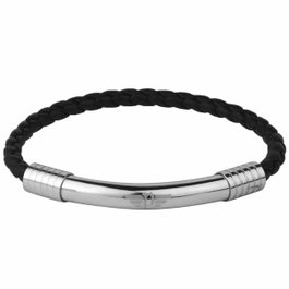 Police Gear Bracelet Black Leather 19CM