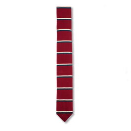 CHOPARD Cravate Maglia di Seta Bordeaux, Bleu Marine et Ivoire en Soie