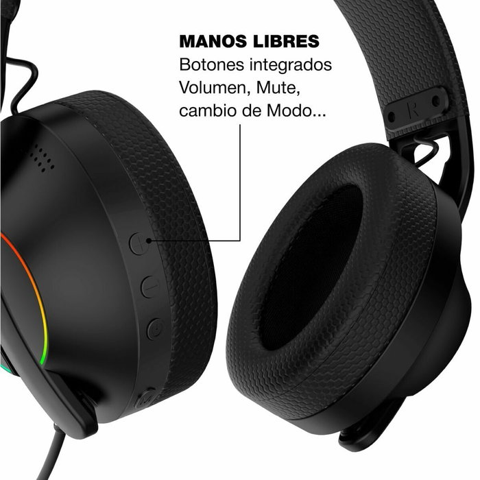 CoolBox WB01 Casque Gaming Sans Fil Noir Multicouleur