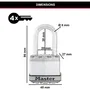 Master Lock Cadenas de Sûreté Excell M1EURDLFCC - Anse mobile - Acier laminé 45mm - Extérieur - Haute Sécurité