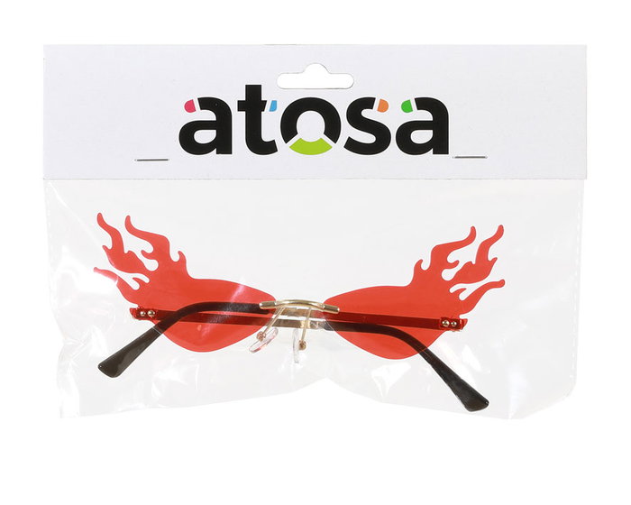 Atosa Lunettes Llama Flammes Rouges pour Déguisement de Diable
