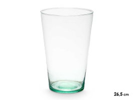 GIFTDECOR Lot de 4 Vases Coniques en Verre Recyclé Transparent 17,5x26,5cm