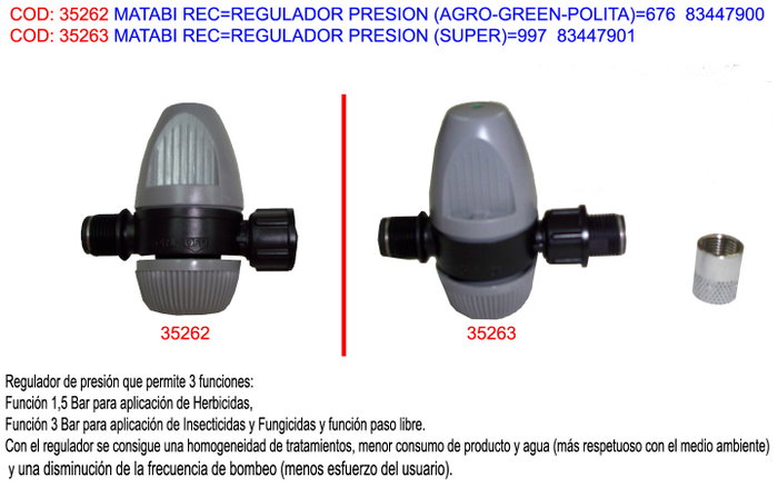 MATABI Régulateur de pression (SUPER) 997 83447901 MATABI Régulateur de pression (SUPER) 997 83447901