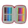 Pochette à crayons triple Sevilla Fútbol Club Rouge 12,5 x 19,5 x 5,5 cm 37 Pièces