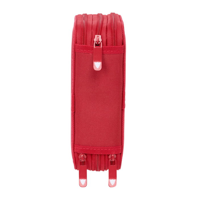 Pochette à crayons triple Sevilla Fútbol Club Rouge 12,5 x 19,5 x 5,5 cm 37 Pièces