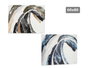 Giftdecor Tableau Toile Peinte Ola Gris Bleu 60 x 80 cm Assortis (Set de 2)