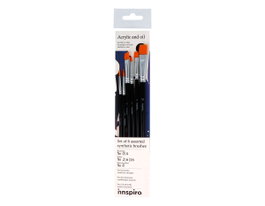 Innspiro Set de 6 pinceaux synthétiques variés