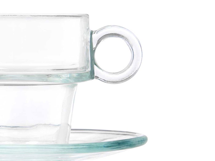 Vivalto Tasse à café en verre 90 ml avec soucoupe 8 x 6 x 6.5 cm (Set de 24) Vivalto Tasse à café en verre 90 ml avec soucoupe 8 x 6 x 6.5 cm (Set de 24)