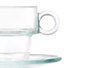 Vivalto Tasse à café en verre 90 ml avec soucoupe 8 x 6 x 6.5 cm (Set de 24)