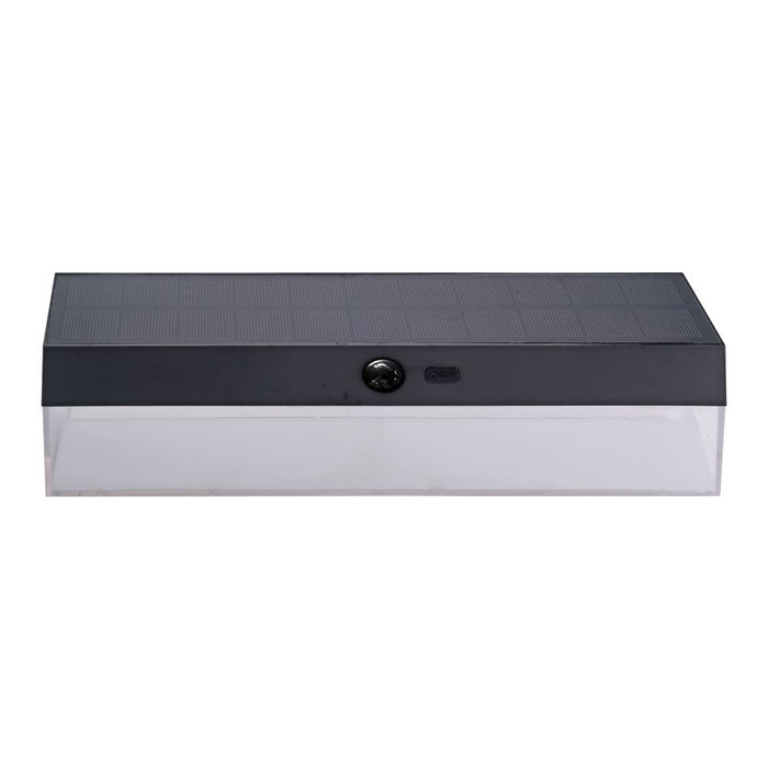 EDM Aplique solaire LED rectangulaire 4W 500lm 3000/4000/6500K 3CCT avec capteur de mouvement et crépusculaire noir EDM Aplique solaire LED rectangulaire 4W 500lm 3000/4000/6500K 3CCT avec capteur de mouvement et crépusculaire noir