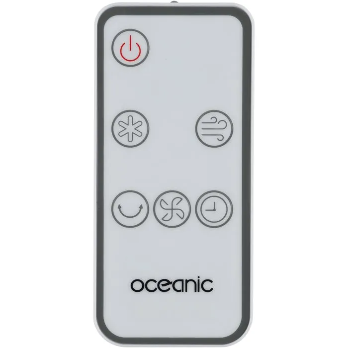 Oceanic Ventilateur Rafraîchisseur d'Air - Hauteur 97.5 cm - 60W - 3 Vitesses - 3 Modes - Réservoir 3 L - Télécommande - Blanc