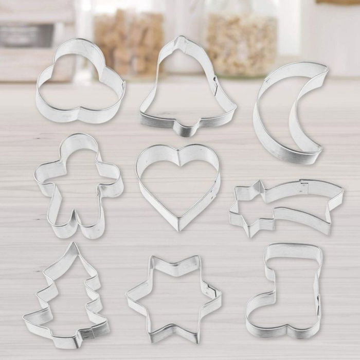 Zenker Ensemble plaque à pâtisserie extensible et 9 emporte-pièces de Noël