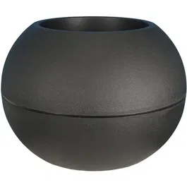 RIVIERA Pot de fleurs Boule en plastique imitation granit, noir, diamètre 50 cm, hauteur 34.5 cm