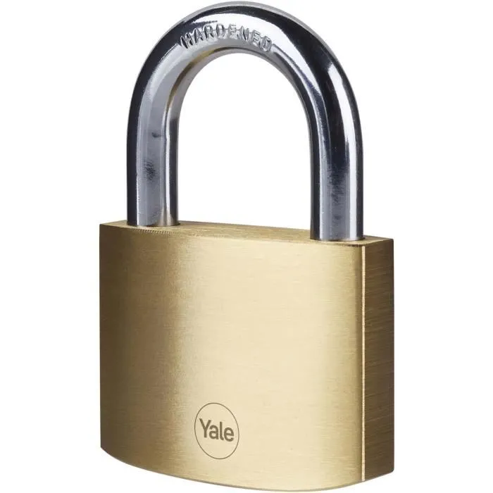 Yale Cadenas à anse en acier cémenté 60 mm, laiton, 3 clés - Y110B/60/132/1 - Pour portails, trappes, échelles, chaînes, conforme EN12320