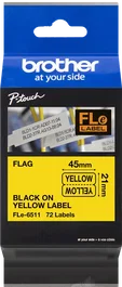Brother FLe-6511 Cinta de rotulación 21 x 45mm Noir sur jaune
