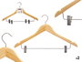 Kipit Lot de 2 Cintres en Bois avec Pinces à Pantalon 44 x 26,5 x 5 cm (Set de 24)
