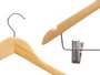 Kipit Lot de 2 Cintres en Bois avec Pinces à Pantalon 44 x 26,5 x 5 cm (Set de 24)