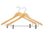 Kipit Lot de 2 Cintres en Bois avec Pinces à Pantalon 44 x 26,5 x 5 cm (Set de 24)