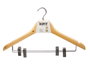 Kipit Lot de 2 Cintres en Bois avec Pinces à Pantalon 44 x 26,5 x 5 cm (Set de 24)