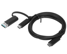 Lenovo Câble Hybride USB-C/USB-A 1 m - 10 Gbps, Charge 100 W USB-C et 7.5 W USB-A