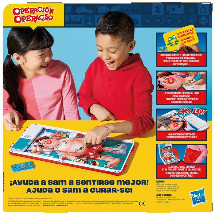 Hasbro Gaming Opération Refresh G0951 Jeu de Société avec Mode Classique et Urgence Version Portugaise et Espagnole pour Enfants à Partir de 6 Ans