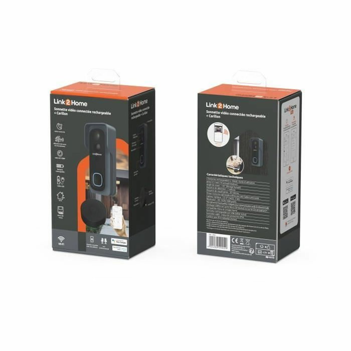 Link2Home Kit Sonnette connectée Wi-Fi avec carillon sans fil et SD 8 Go Link2Home Kit Sonnette connectée Wi-Fi avec carillon sans fil et SD 8 Go