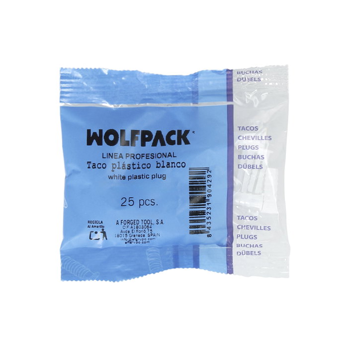 WOLFPACK LINEA PROFESIONAL Cheville en plastique blanche 10x35 mm (25 unités)身