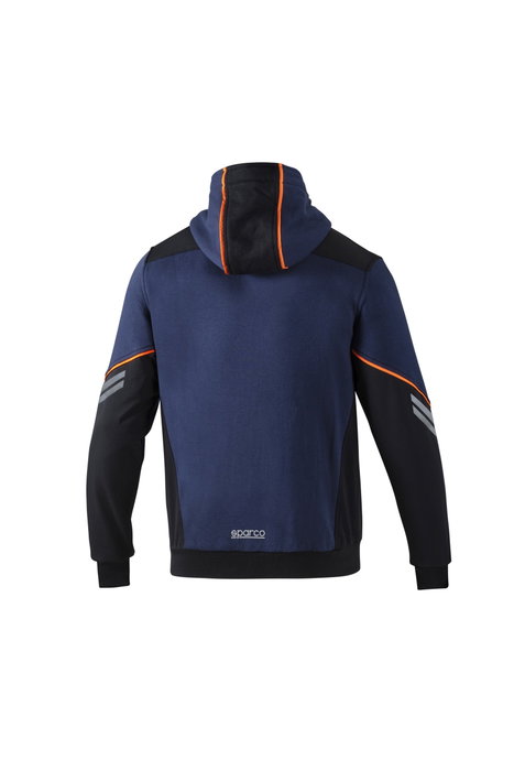 Sparco Sweat à capuche zippé TW Taille S Bleu marine/orange