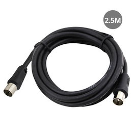 GSC Evolution Câble coaxial TV 2,5 m de mâle à femelle Noir