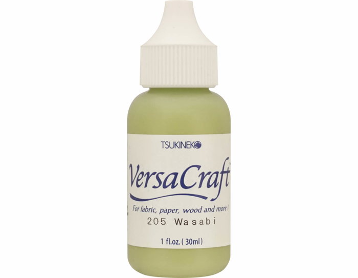Tsukineko VERSACRAFT Encre de recharge textile Vert Wasabi 30ml Tsukineko VERSACRAFT Encre de recharge textile Vert Wasabi 30ml