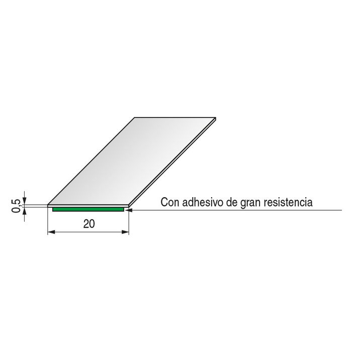 FBS Tape 0,5 Grueso 25M Negro Mate, Cromo, Plata Mate Acabado Cromo Ancho 20 Fbs