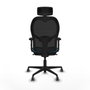 Piqueras y Crespo Chaise de Bureau avec Appui-tête Jorquera 2D036G2 Noir Vert pétrole