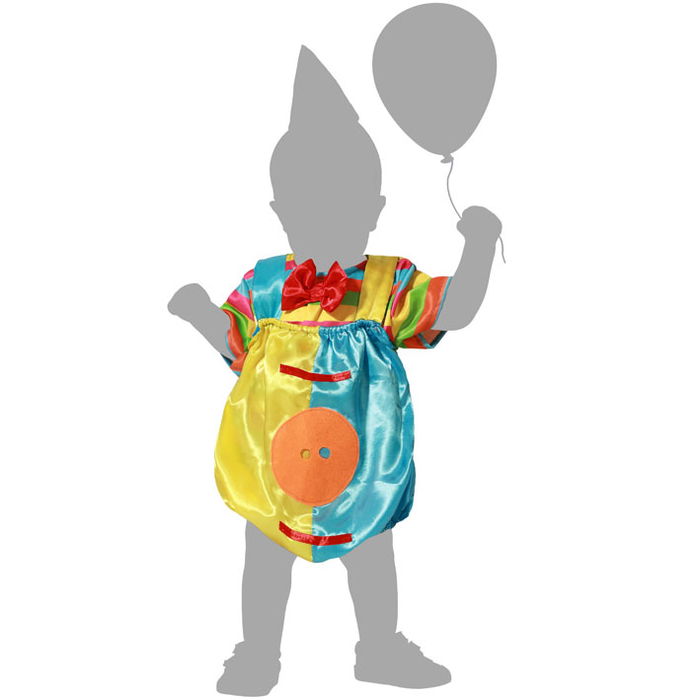 Déguisement Bébé Clown Cirque Multicolore avec Nœud Papillon - Taille 24 Mois - Unisexe - Polyester