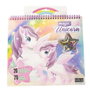 Nice Livre d'activités magique licorne avec 20 pages et autocollants à décorer et dessiner - 26,5 x 24 x 2 cm