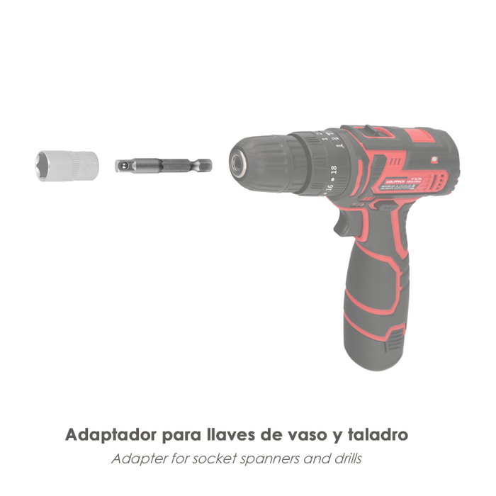 WOLFPACK LINEA PROFESIONAL Adaptateur pour clés à douilles 1/4 de 50 mm