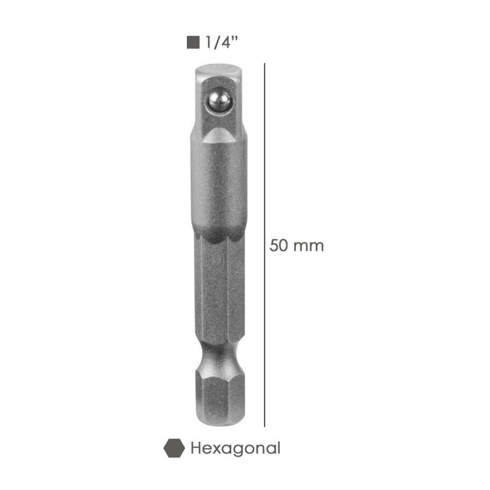 WOLFPACK LINEA PROFESIONAL Adaptateur pour clés à douilles 1/4 de 50 mm