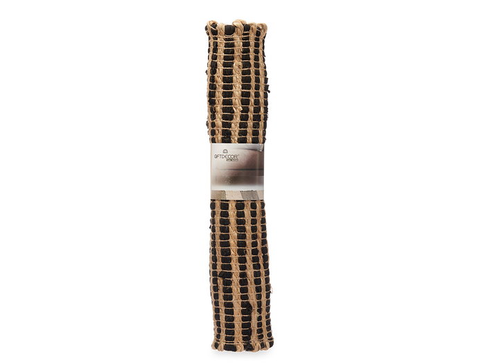 Giftdecor Tapis Naturel Noir Double Rayures 60 x 90 cm Jute et Coton (Set de 12) Giftdecor Tapis Naturel Noir Double Rayures 60 x 90 cm Jute et Coton (Set de 12)