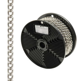 WOLFPACK LINEA PROFESIONAL Chaîne décorative gourmette nickelée 2,0 mm, bobine 20 mètres