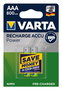 VARTA 56703101402 - Piles rechargeables NiMH HR03 AAA 800 mAh, pack de 2, prêtes à l'emploi, Accu Power