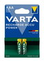 VARTA 56703101402 - Piles rechargeables NiMH HR03 AAA 800 mAh, pack de 2, prêtes à l'emploi, Accu Power