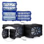 Workpro Organisateur empilable de 4 tiroirs, bleu, en polypropylène, 295 x 195 x 160 mm