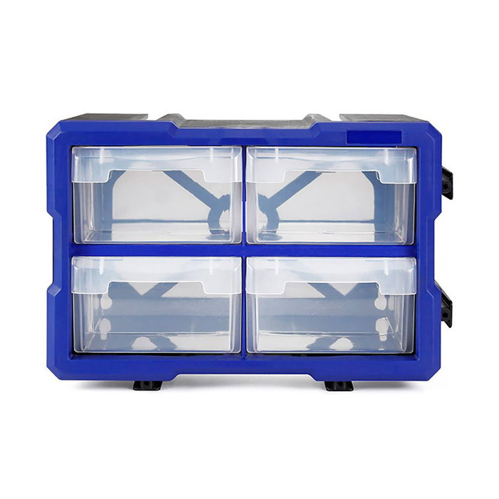 Workpro Organisateur empilable de 4 tiroirs, bleu, en polypropylène, 295 x 195 x 160 mm Workpro Organisateur empilable de 4 tiroirs, bleu, en polypropylène, 295 x 195 x 160 mm
