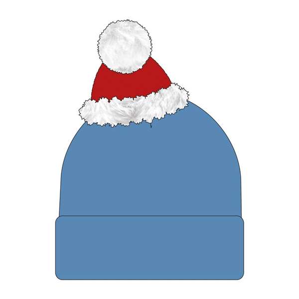 Cerdá Gorro Punto Christmas Stitch - Chapeau de Noël Stitch pour Enfant, Taille Unique (22 x 2 x 21 cm) - Bleu