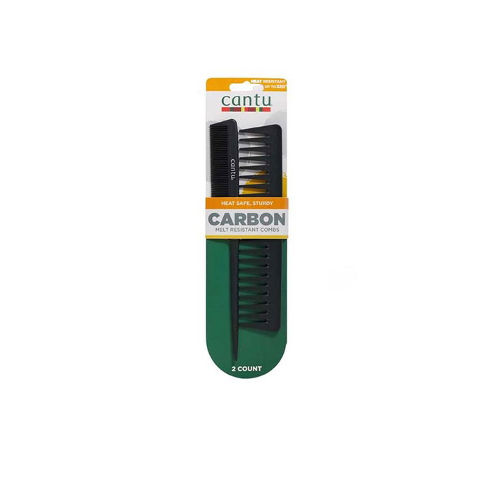 Cantu Set Duo de Peignes en Fibre de Carbone Noir