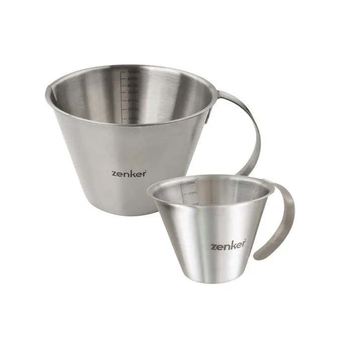 Zenker Set de 2 verres doseurs gradués en inox 250 ml et 1 litre Zenker Set de 2 verres doseurs gradués en inox 250 ml et 1 litre